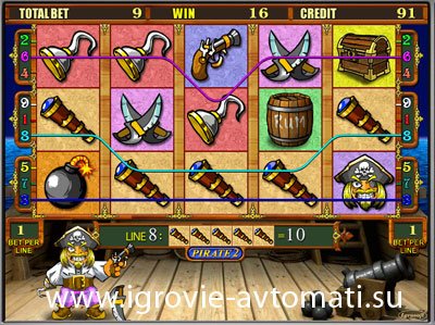 Игровой автомат pirate 2. Рис.1. Сыграли 3 линии